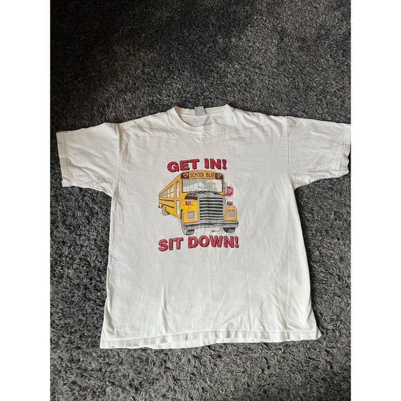 Vintage School Bus Get In Sit Down Shut Up Hold On T-shirt H3 - Picture 1 of 5